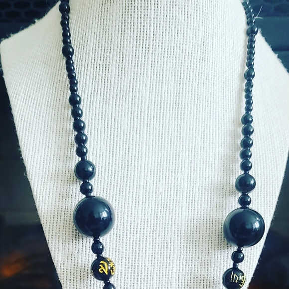 Black Obsidian, Agate necklace - Picture 4 of 4